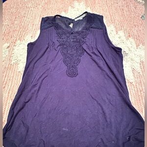 Daniel Rainn Deep Blue Lace Blouse
